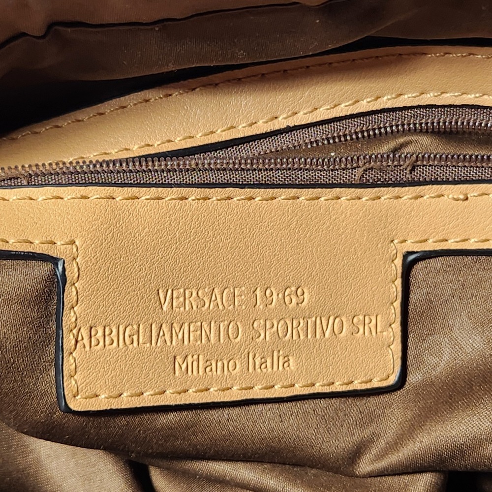 19V69 Italia‎ Versace Shoulder Bag Purse Beige Quilted Tassle Tote Satchel - Picture 8 of 13